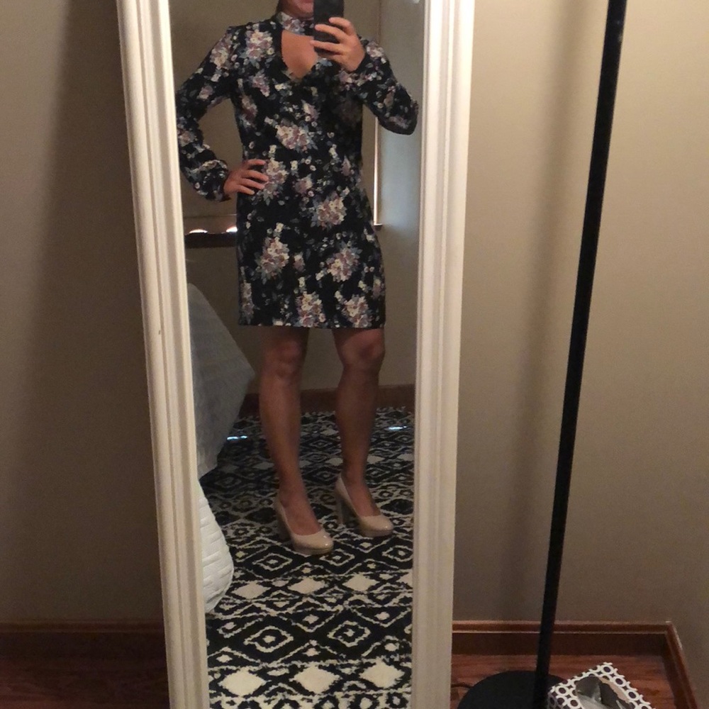 Black floral dress